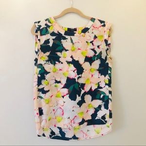J Crew Silk Floral Cherry Blossom Tank Blouse